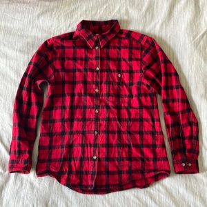 FILSON 🥾 Buffalo plaid flannel shirt 🥾 red + black checkered top